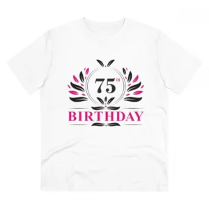 Generic Men's PC Cotton 75th Birthday Printed T Shirt (Color: White, Thread Count: 180GSM)