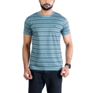 Generic Men's Casual Cotton Printed Round Neck Half Sleeve T-Shirt (Gery)